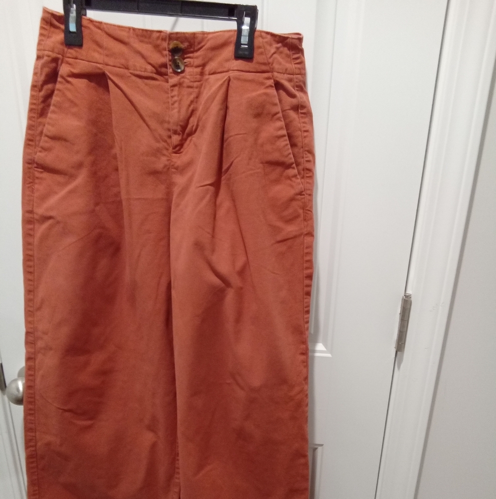 a. new day Size 4 Rust Orange High Rise Wide-Leg Pants